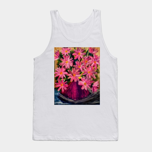 Some fun bright pink flowers Tank Top by kkartwork